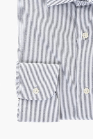 Camicia In Cotone A Righe Con Collo Francese