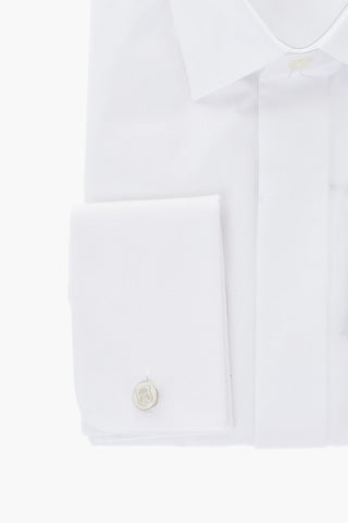 CODE Camicia in Popeline di Cotone con Abbottonatura nascosta e Gemelli