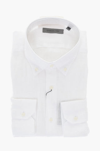 Hemd aus Leinen mit Button-Down-Kragen