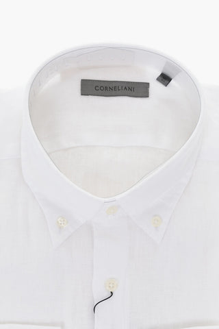 Hemd aus Leinen mit Button-Down-Kragen