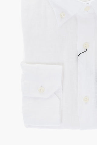 Hemd aus Leinen mit Button-Down-Kragen