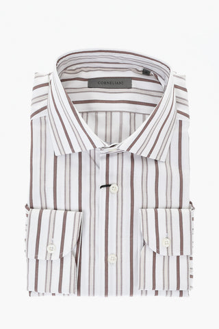 Camicia in Cotone a Righe Balanced con Collo Francese