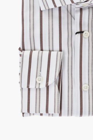 Camicia in Cotone a Righe Balanced con Collo Francese