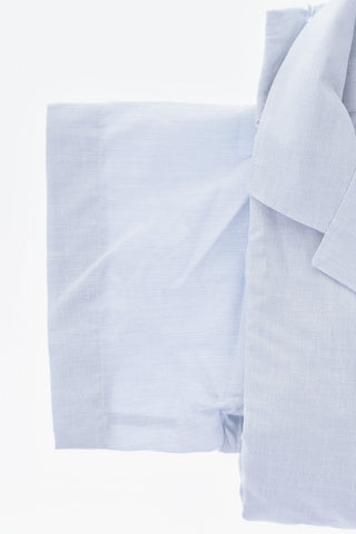 Camicia a Maniche corte in Lino e Cotone con Colletto Cubano