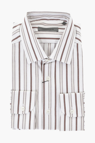 Camicia in Cotone a Righe Balanced con Collo Francese