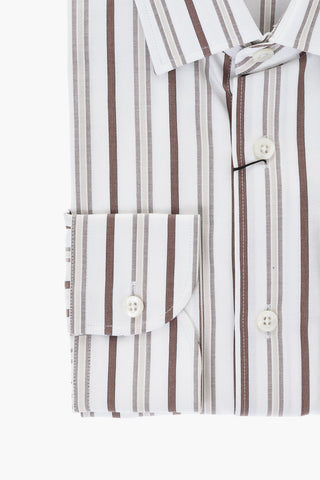 Camicia in Cotone a Righe Balanced con Collo Francese