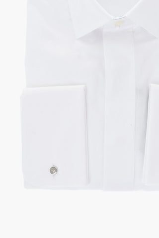 CODE Cotton Poplin Shirt With Concealed Placket And Cufflinks