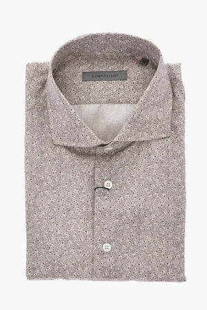 Patterned Silk-Blend Shirt With French Collar
