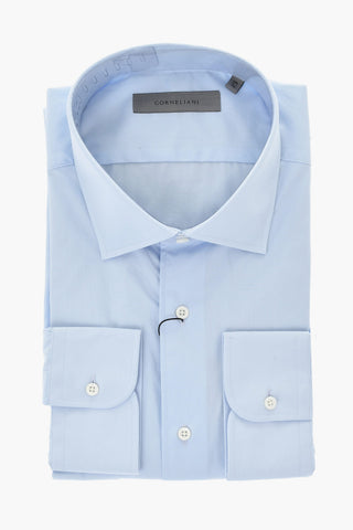 Camicia in Popeline di Cotone con Collo Francese