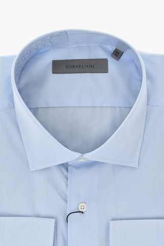 Camicia in Popeline di Cotone con Collo Francese