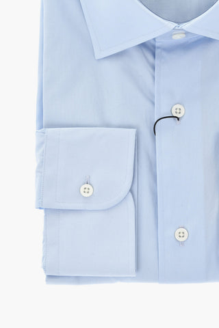 Camicia in Popeline di Cotone con Collo Francese