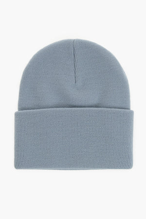 Solid Beanie ACRYLIC WATCH With Logo Patch