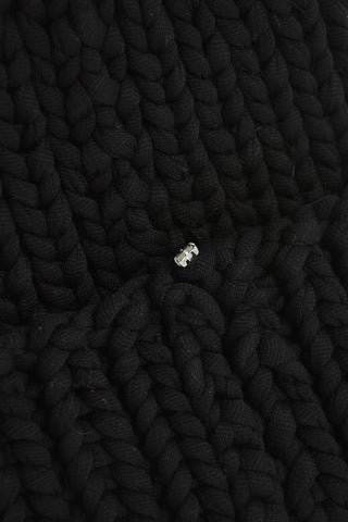 SPORTMAX Wool-Blend Solid Beanie With Crystal
