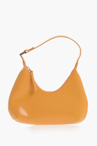 Semi-Gloss Leather Hobo Bag BABY AMBER