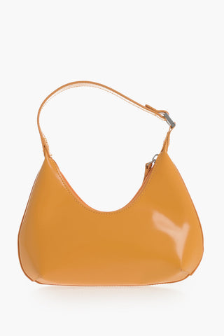 Semi-Gloss Leather Hobo Bag BABY AMBER