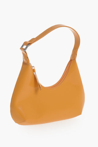 Semi-Gloss Leather Hobo Bag BABY AMBER