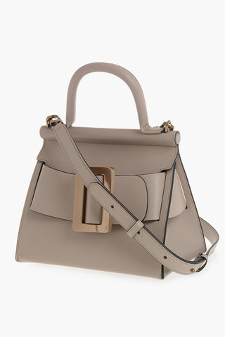 Leather Handbag KARL with Large Gold Buckle