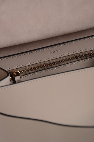 Leather Handbag KARL with Large Gold Buckle