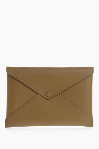 Leather Messenger Bag TITANIA with Automatic Snap Button