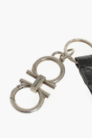Schlüsselanhänger Aus Leder Mit Metall-Gancini-Anhänger