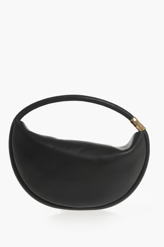 Solid-Color Leather Bag DISC 30 with Gold Metal Detail