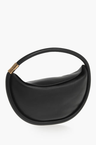Solid-Color Leather Bag DISC 30 with Gold Metal Detail