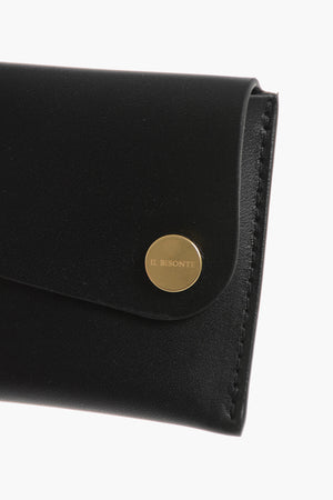 Leather Coin Purse EUROPA with Gold-Effect Buttons