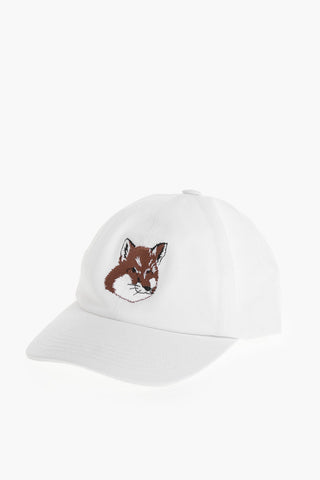 Solid Baseball Cap With Fox Embroidery