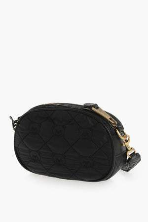 COUTURE! Clutch aus gestepptem Nylon mit Allover-Teddy-Stickerei