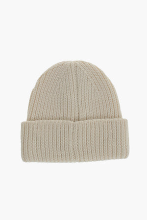 Beanie Aus Wollmix Einfarbig Mit Ton-in-Ton Monogramm