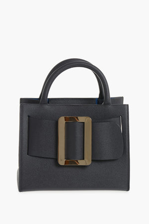 Saffiano-Leder-Handtasche BOBBY mit großer goldener Schnalle