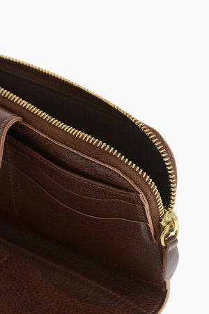 Hammered Leather Wallet with Tone-on-Tone Engraved Logo