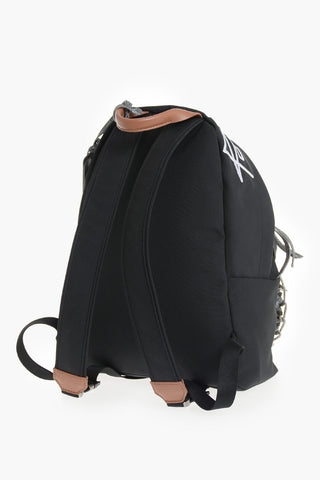 Backpack With Desert Print And Embroidered Logo