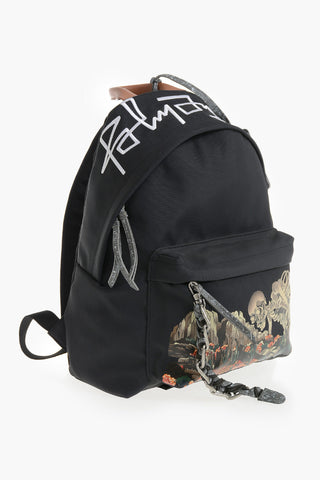 Backpack With Desert Print And Embroidered Logo
