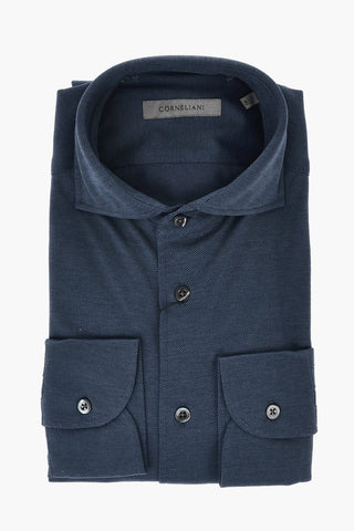 Solid Oxford Cotton Shirt With French Collar