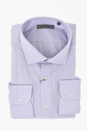 Solid-Colored Shirt with French Collar