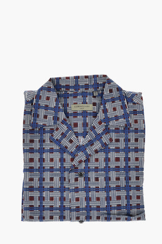 CIRCLE Camicia A Fantasia in Cotone a Maniche Corte
