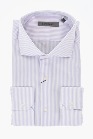 Striped Cotton Poplin Shirt with French Collar