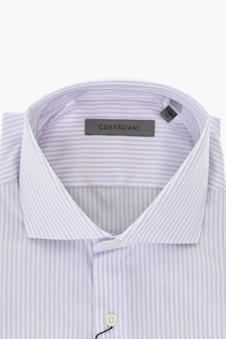 Striped Cotton Poplin Shirt with French Collar
