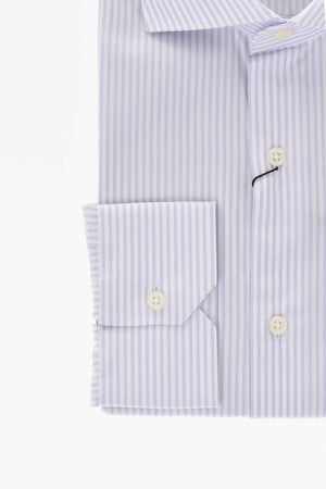 Striped Cotton Poplin Shirt with French Collar