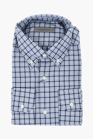 Camicia Button Down a Quadri in Cotone