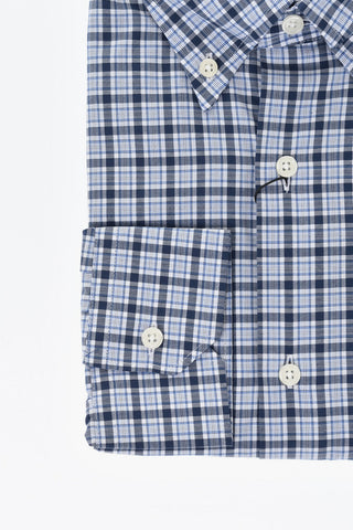 Camicia Button Down a Quadri in Cotone