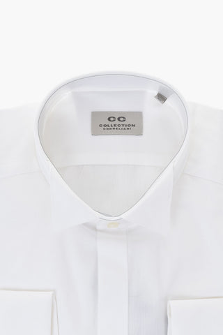 CC COLLECTION Camicia in Popeline di Cotone con Collo Diplomatico 