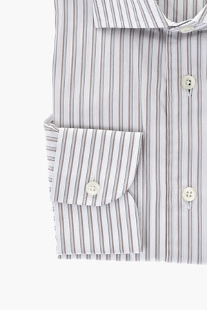 Striped Cotton Poplin Shirt With French Collar