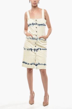 Etuikleid Aus Tie-Dye-Denim Mit Frontknopfleiste
