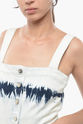 Etuikleid Aus Tie-Dye-Denim Mit Frontknopfleiste
