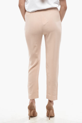 Stretch Viscose Pants With Ankle Zip