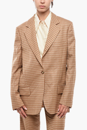 Wool Blazer ELAINE with Geometric Pattern