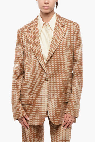 Blazer ELAINE aus Wolle mit geometrischem Muster