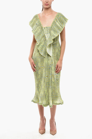 Vestito Plissettato HALLUCINOGENIC a Motivo Geometrico
